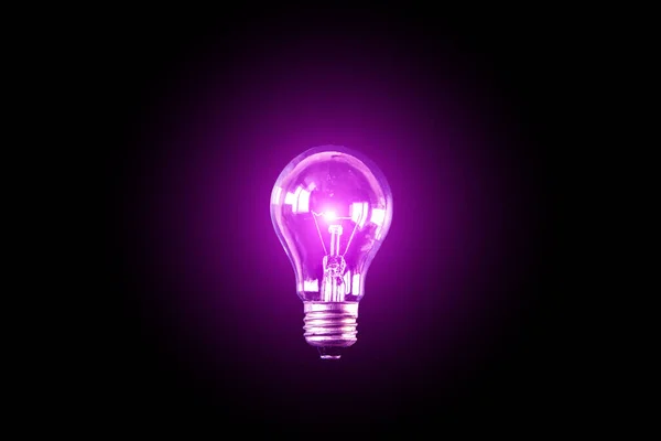 Lamp Bulb Black Background New Idea Concept — Stock Photo, Image