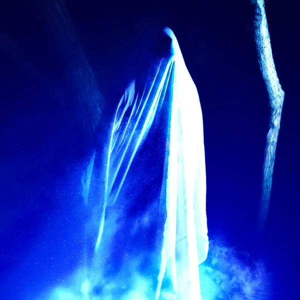 Fantasma Noite Livre Fumo Azul Por Conceito Filme Terror Coisas — Fotografia de Stock