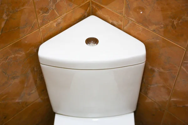 White Toilet Tank Triangle Shape Bathroom Hotel Home — Stock Photo, Image