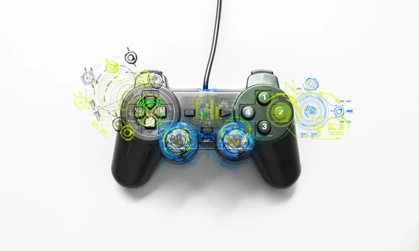 Joystick Isoliert Auf Weißem Hintergrund Gamepad Zum Spielen Von Computerspielen — Stockfoto