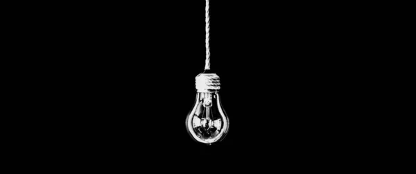 Lamp Bulb Hanging Rope New Idea Concept — Stock Photo, Image