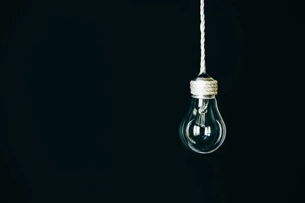 Lamp Bulb Hanging Rope New Idea Concept — Stock Photo, Image