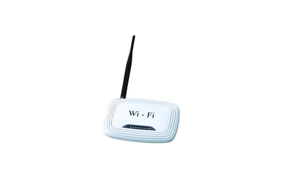 Computer Router Isolated White Background Wireless Network Connection — Stock Photo, Image