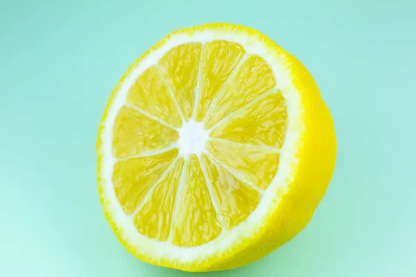 Κοντινό Πλάνο Φωτογραφία Της Λεμονιάς Υφή Στο Μπλε Φόντο Φρούτα — Φωτογραφία Αρχείου