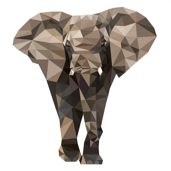 Low poly design, Elephant — Stock Vector