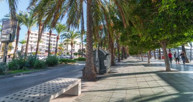 Sokaklarda St Antoni de Portmany, Ibiza, Balear Adaları, İspanya.