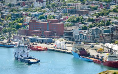 City of St. John's and St John's Harbour in Newfoundland Canada.  clipart