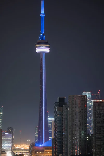 Urban lighted landscape of Toronto.