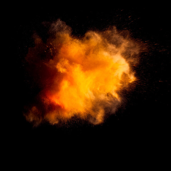 Freeze motion of yellow dust explosion 