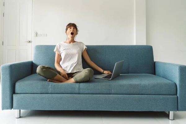 Woman Working Home Stock Photo