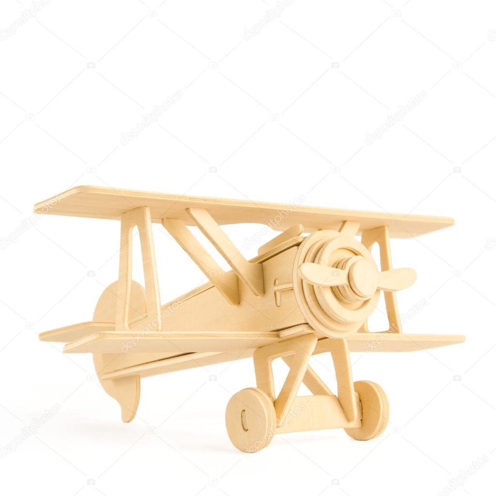 Wooden airplane isolated