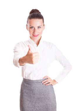 iş kadını başparmak yukarı hareket