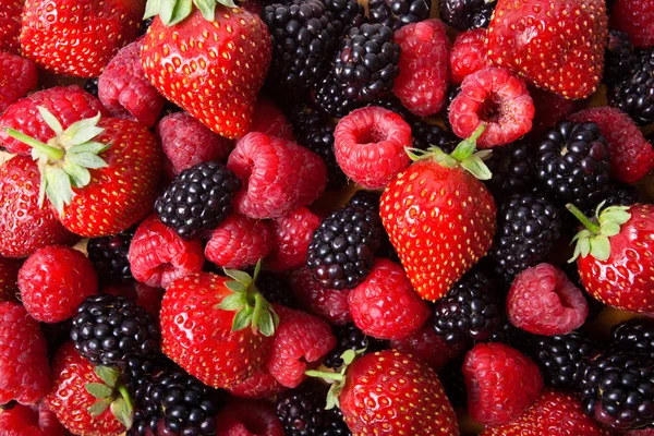 Strawberry, raspberries, blackberries — Stock Photo, Image