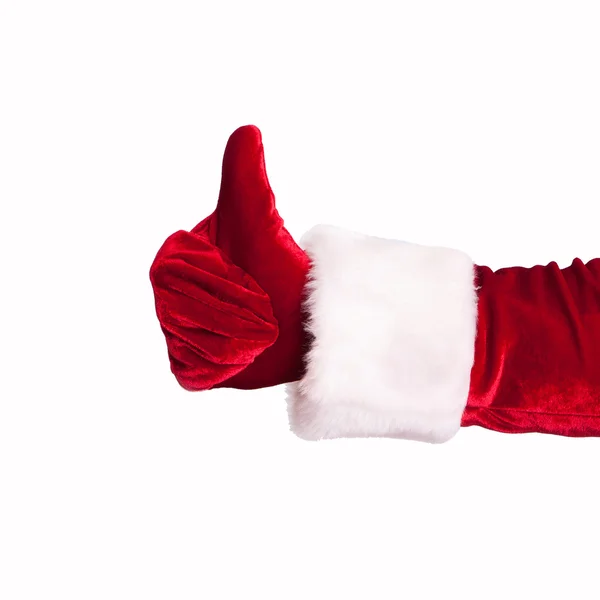 Santa claus strony Wyświetlono kciuk w — Zdjęcie stockowe