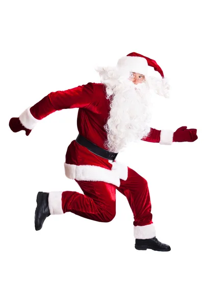 Santa claus hoppning Stockbild