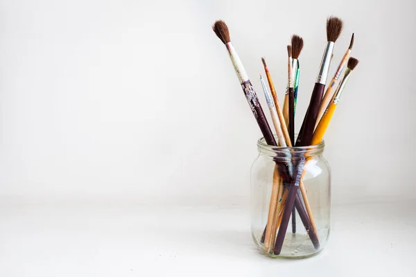 Jar of Paint Brushes — Stock Photo, Image