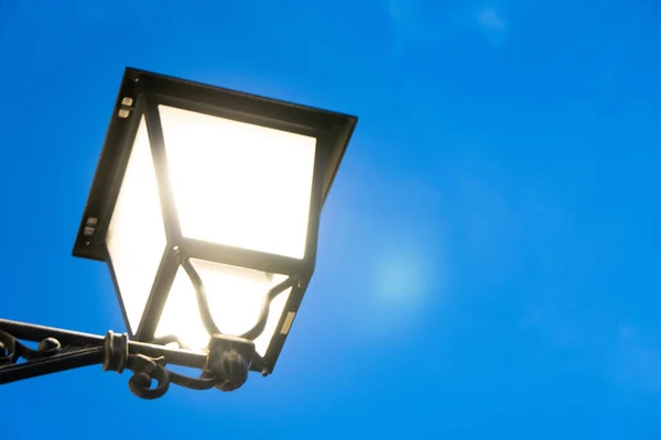 Lamppost Lit Street — Stock Photo, Image