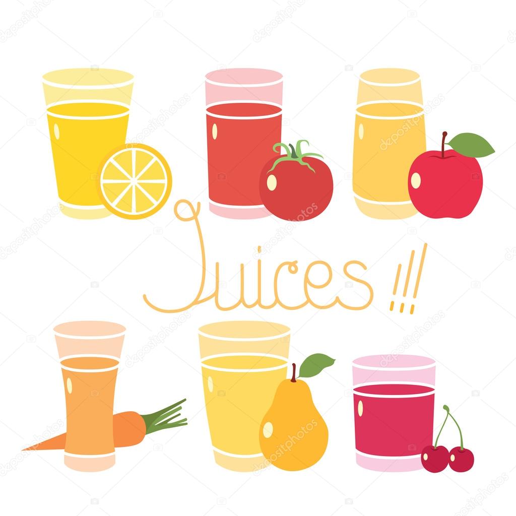 Different tasty juices