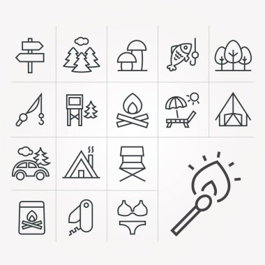 bir dizi doğa simgesi