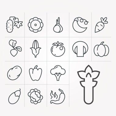 Sebzeli vektör simgeleri