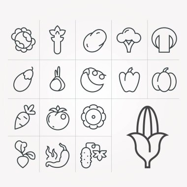 Sebzelerin vektör doğrusal simgeleri