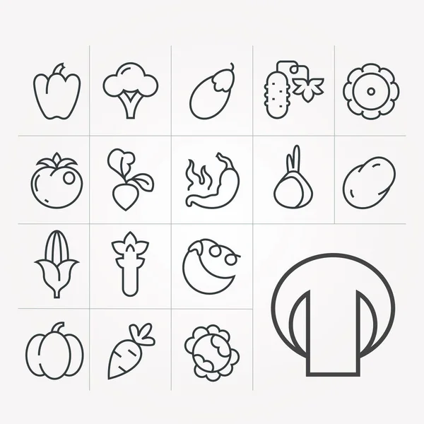 Набор Иконок Овощами — стоковый вектор