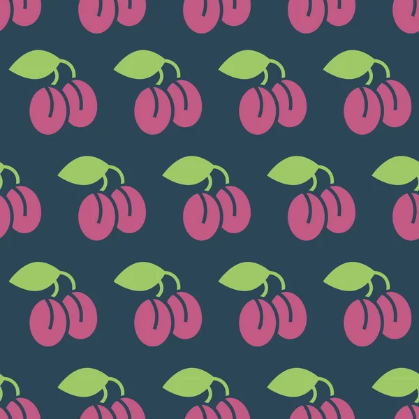 Seamless Pattern Plum — Stock Vector