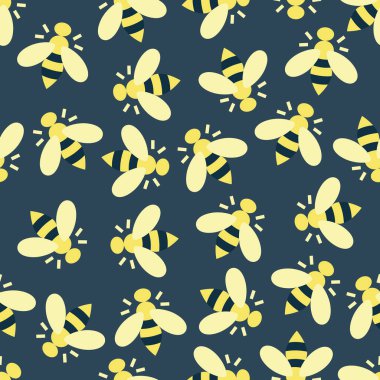 Arılarla desen. Değişebilen basit bir illüstrasyon.