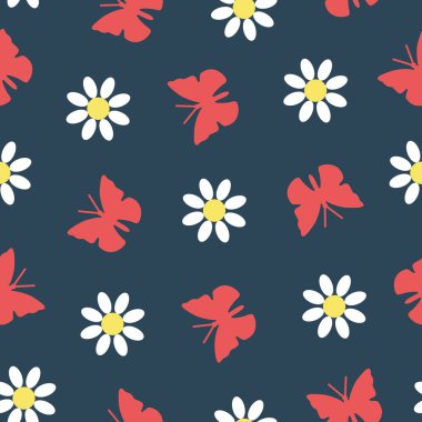 Kelebek ve çiçek deseni