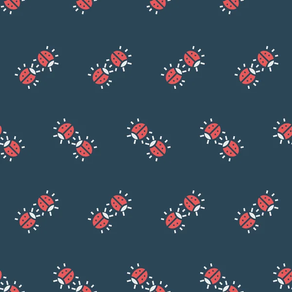 Pattern Ladybugs Simple Illustration Ability Change — Stock Vector