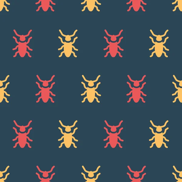 Patrón Color Con Escarabajos — Vector de stock