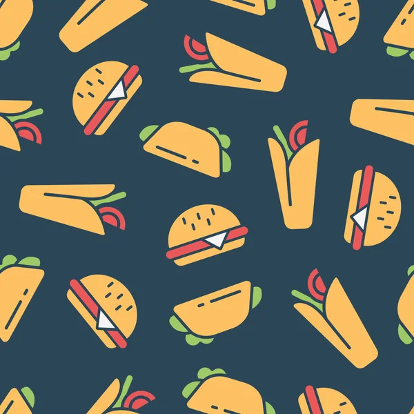 Modèle Couleur Avec Hamburgers — Image vectorielle