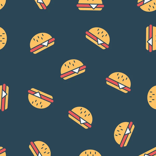 Pola Dengan Burger Berwarna - Stok Vektor