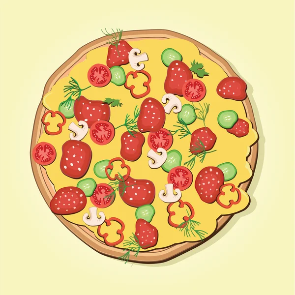 Vector illustration of pizza — Free Stock Photo