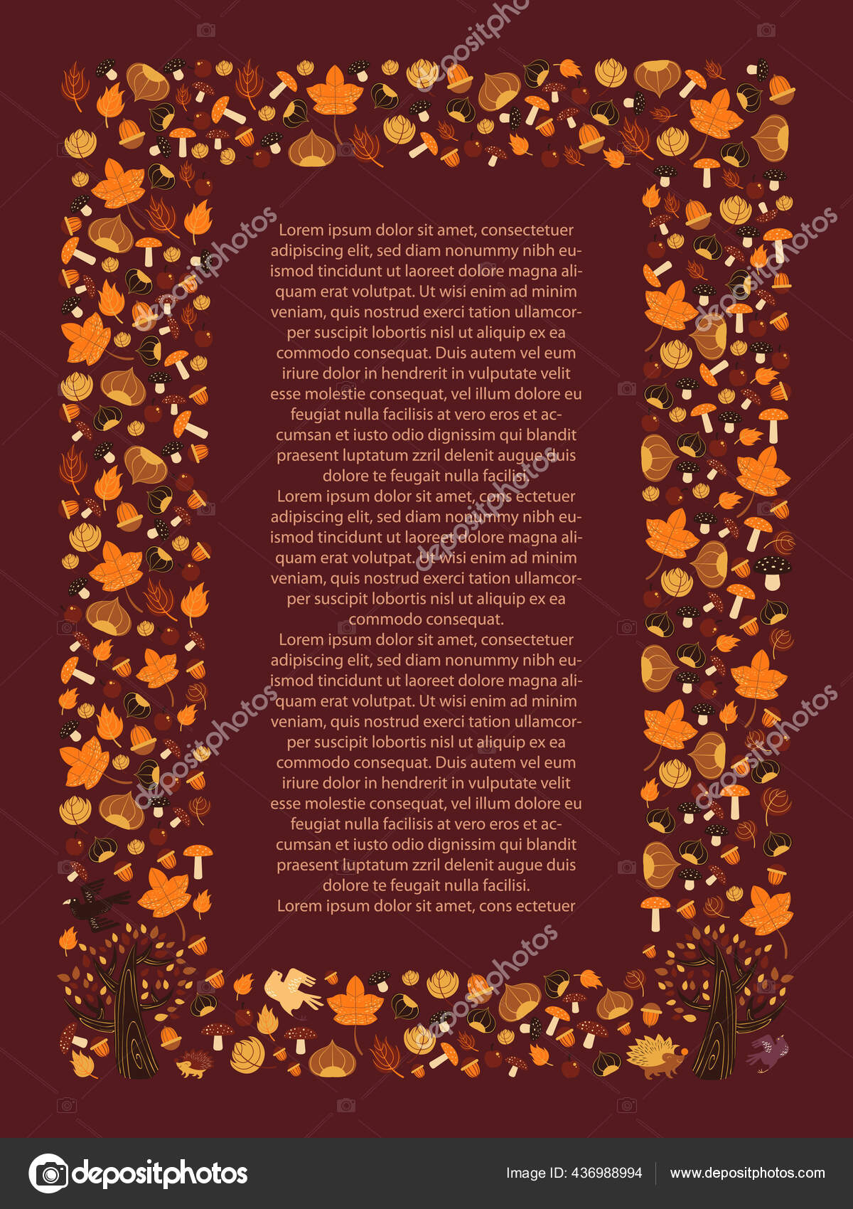 Banners de venda com folhas de outono brilhantes e castanhas ilustração  vetorial plana