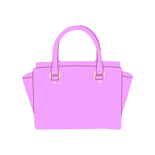 Flat Vector Cartoon Illustration Fashionable Bag Modern Stylish Accessory Isolated — ストックベクタ