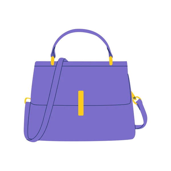 Flat Vector Cartoon Illustration Fashionable Bag Modern Stylish Accessory Isolated — Image vectorielle