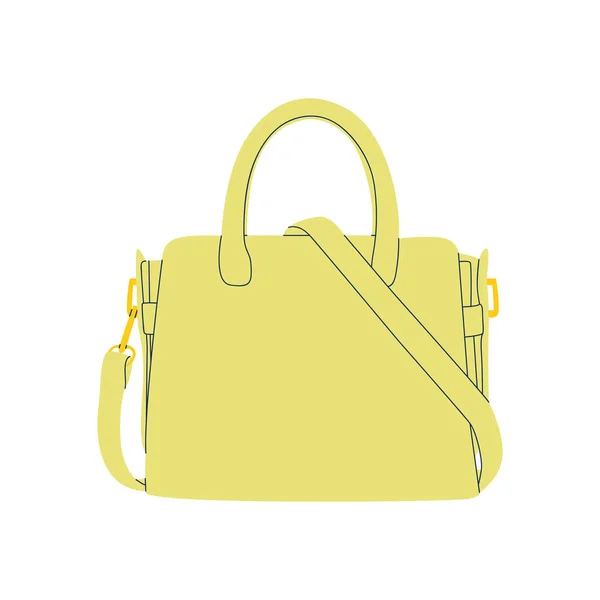 Flat Vector Cartoon Illustration Fashionable Bag Modern Stylish Accessory Isolated — Image vectorielle