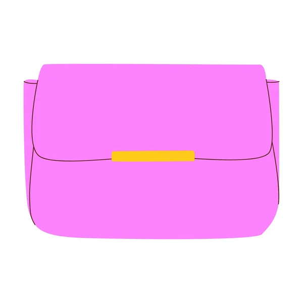 Flat Vector Cartoon Illustration Fashionable Bag Modern Stylish Accessory Isolated — Image vectorielle