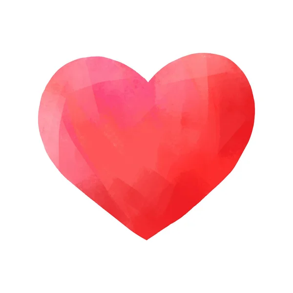 Beyaz Arka Planda Izole Edilmiş Kırmızı Suluboya Bir Kalbin Vektör — Stok Vektör