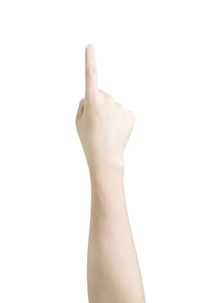 Точка Пальця Ізольовані Білому Тлі Відсічним Контуром — стокове фото