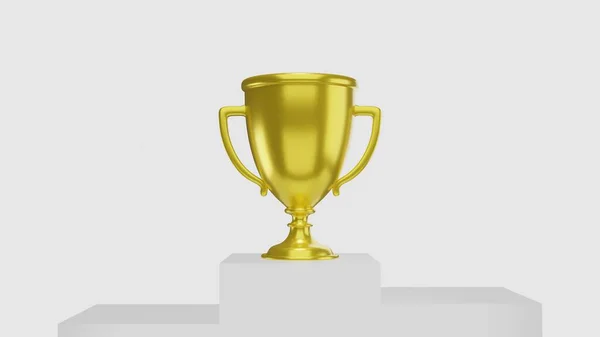 Trophy Podium Empty Space White Background Rendering — Stock Photo, Image