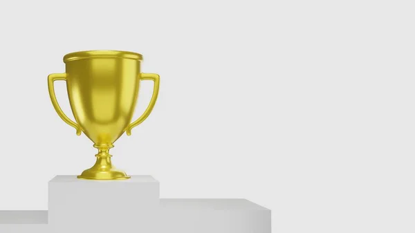 Trophy Podium Empty Space White Background Rendering — Stock Photo, Image