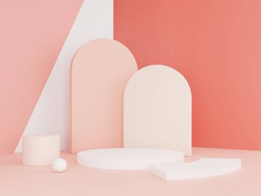 Boş minimal podyum boş sunumu. 3B görüntüleme