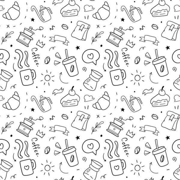 Kahve pürüzsüz. Doodle Çizim tasarım konsepti. Vektör illüstrasyonu