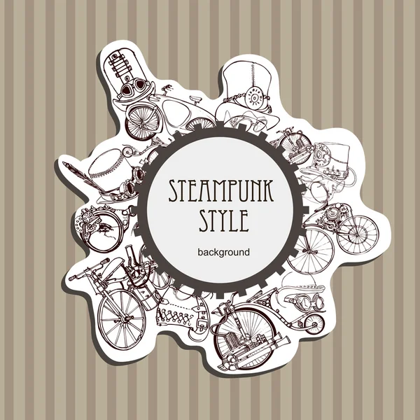 Steampunk style. Modèle steampunk design pour carte. Cadre fond steampunk. — Image vectorielle