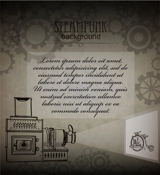 Steampunk-Stil. Vorlage Steampunk-Design für Karte. Frame Steampunk Hintergrund. Steampunk-Stil Rahmen Steampunk Hintergrund — Stockvektor