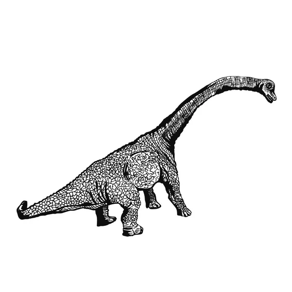 Grafické Dinosauři Izolované Bílém Pozadí Vektorové Ilustrace — Stockový vektor
