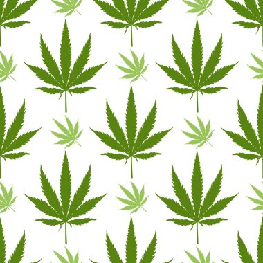 Marihuana ya da kenevir beyaz arka planda izole edilmiş, pürüzsüz bir iz bırakır. Kenevir sembolü. Vektör İllüstrasyonu