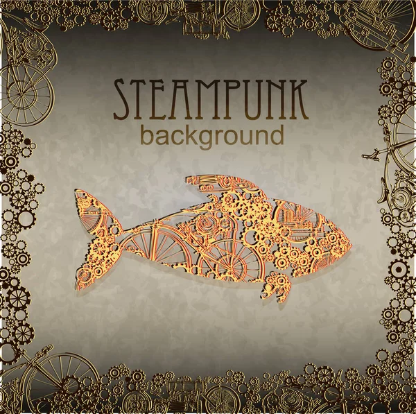 Template steampunk design for card. Frame steampunk Stock Vector Image